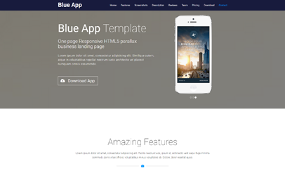 Blue App 商务风格响应式企业网站模板