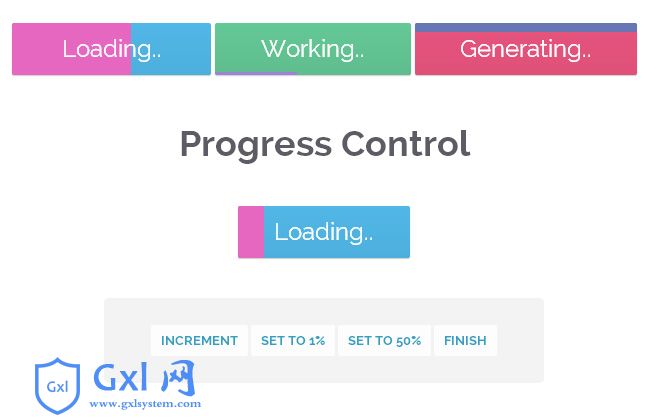 jQuery内置进度条按钮