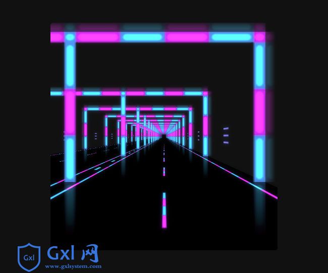 HTML5 Canvas霓虹灯隧道动画特效